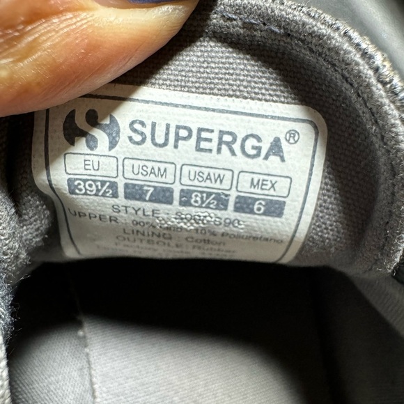SUPERGA Italian sneakers, US SIZE 8.5-9, Euro 39.5 - 
Silver/blue grey sparkle - Picture 8 of 8